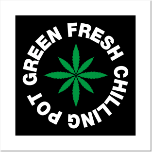 Green Fresh Chilling Pot Posters and Art